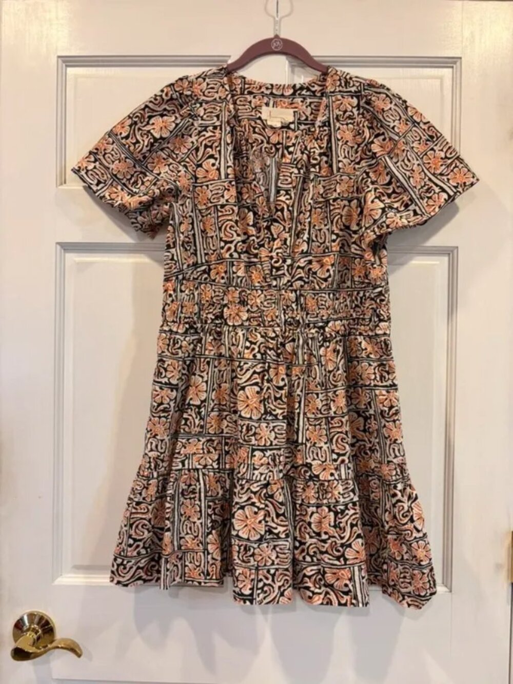 Anthropologie Sommerset Large Petite Mini Dress Orange LP